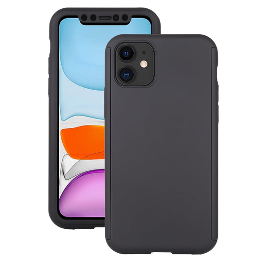 For iPhone 11 Shockproof PC Full Coverage Protective Case with Tempered Glass Film(Black) - iPhone 11 Cases by buy2fix | Online Shopping UK | buy2fix