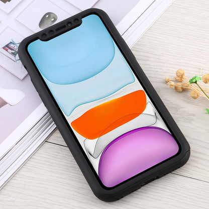 For iPhone 11 Shockproof PC Full Coverage Protective Case with Tempered Glass Film(Black) - iPhone 11 Cases by buy2fix | Online Shopping UK | buy2fix