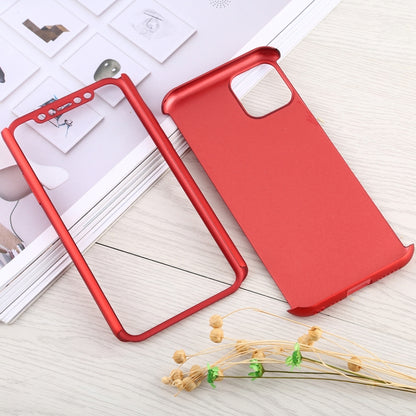 For iPhone 11 Shockproof PC Full Coverage Protective Case with Tempered Glass Film(Red) - iPhone 11 Cases by buy2fix | Online Shopping UK | buy2fix