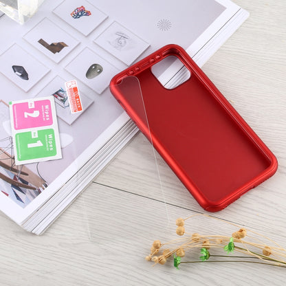 For iPhone 11 Shockproof PC Full Coverage Protective Case with Tempered Glass Film(Red) - iPhone 11 Cases by buy2fix | Online Shopping UK | buy2fix