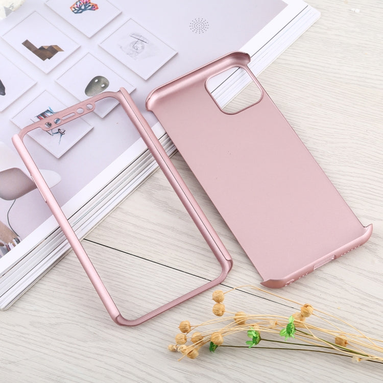 For iPhone 11 Shockproof PC Full Coverage Protective Case with Tempered Glass Film(Rose Gold) - iPhone 11 Cases by buy2fix | Online Shopping UK | buy2fix