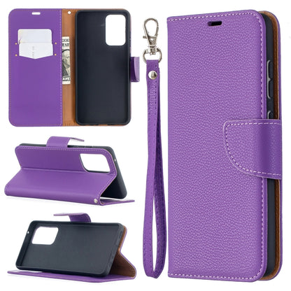For Samsung Galaxy A52 5G / 4G Litchi Texture Pure Color Horizontal Flip PU Leather Case with Holder & Card Slots & Wallet & Lanyard(Purple) by buy2fix
