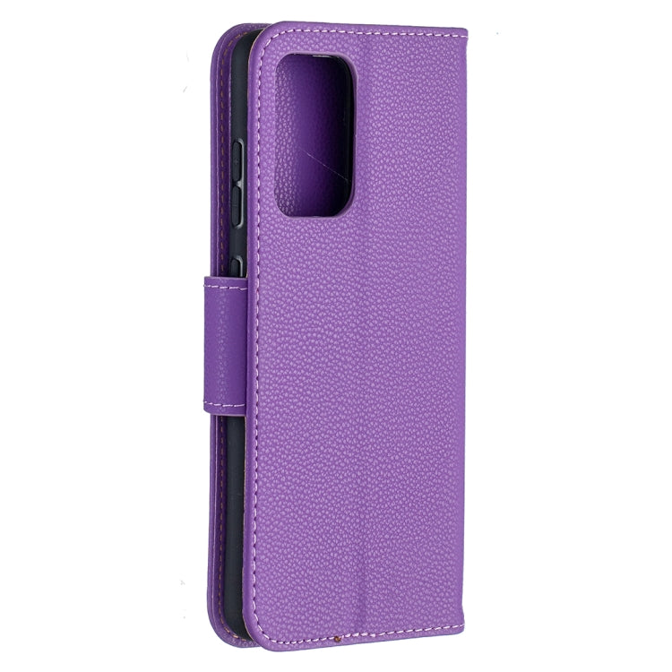For Samsung Galaxy A52 5G / 4G Litchi Texture Pure Color Horizontal Flip PU Leather Case with Holder & Card Slots & Wallet & Lanyard(Purple) by buy2fix