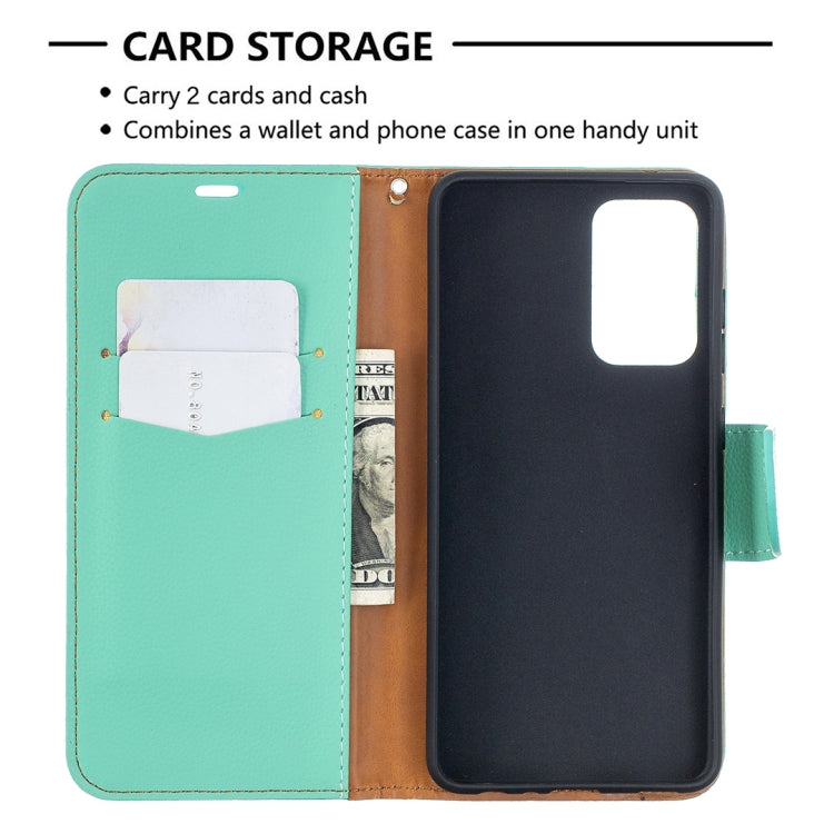 For Samsung Galaxy A52 5G / 4G Litchi Texture Pure Color Horizontal Flip PU Leather Case with Holder & Card Slots & Wallet & Lanyard(Green) by buy2fix