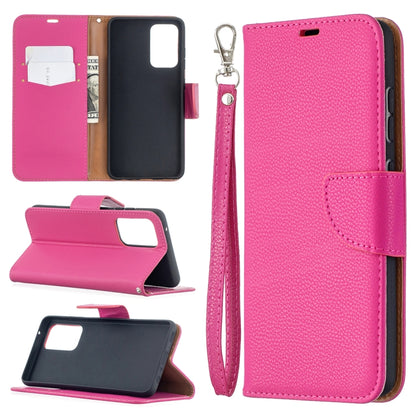 For Samsung Galaxy A52 5G / 4G Litchi Texture Pure Color Horizontal Flip PU Leather Case with Holder & Card Slots & Wallet & Lanyard(Rose Red) by buy2fix