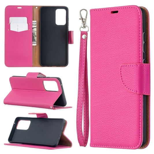 For Samsung Galaxy A52 5G / 4G Litchi Texture Pure Color Horizontal Flip PU Leather Case with Holder & Card Slots & Wallet & Lanyard(Rose Red) by buy2fix