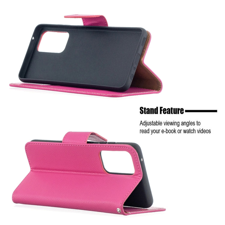 For Samsung Galaxy A52 5G / 4G Litchi Texture Pure Color Horizontal Flip PU Leather Case with Holder & Card Slots & Wallet & Lanyard(Rose Red) by buy2fix