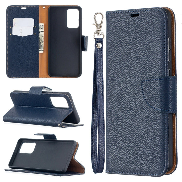 For Samsung Galaxy A52 5G / 4G Litchi Texture Pure Color Horizontal Flip PU Leather Case with Holder & Card Slots & Wallet & Lanyard(Dark Blue) by buy2fix