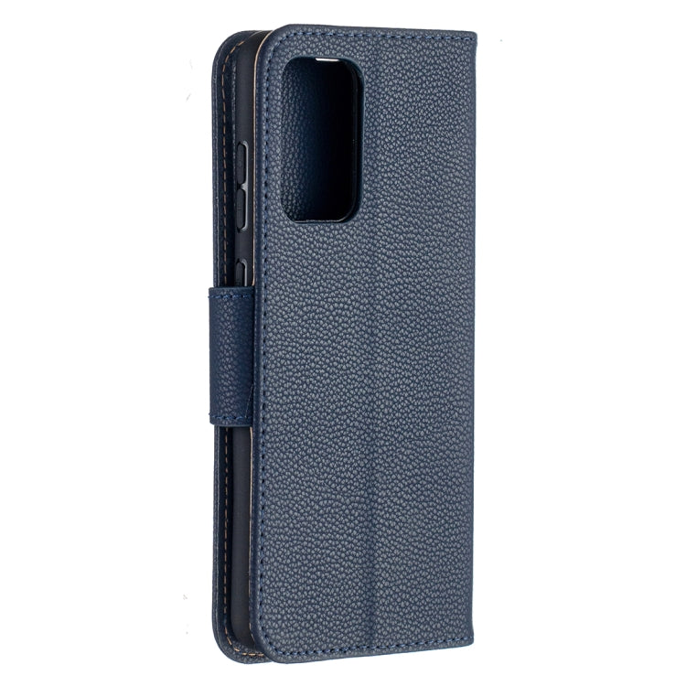 For Samsung Galaxy A52 5G / 4G Litchi Texture Pure Color Horizontal Flip PU Leather Case with Holder & Card Slots & Wallet & Lanyard(Dark Blue) by buy2fix