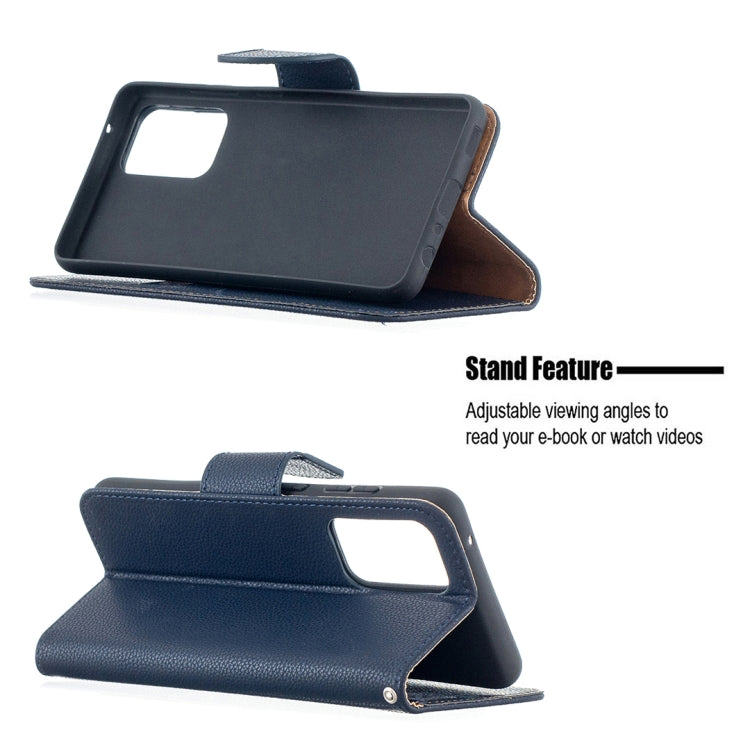 For Samsung Galaxy A52 5G / 4G Litchi Texture Pure Color Horizontal Flip PU Leather Case with Holder & Card Slots & Wallet & Lanyard(Dark Blue) by buy2fix