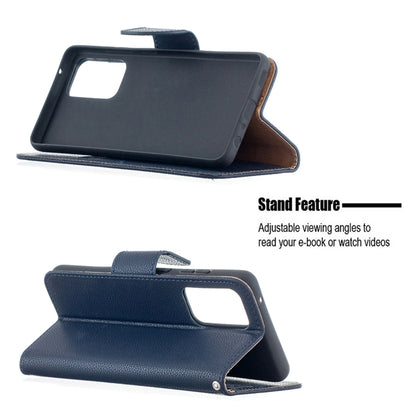 For Samsung Galaxy A52 5G / 4G Litchi Texture Pure Color Horizontal Flip PU Leather Case with Holder & Card Slots & Wallet & Lanyard(Dark Blue) by buy2fix