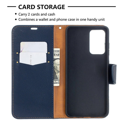 For Samsung Galaxy A52 5G / 4G Litchi Texture Pure Color Horizontal Flip PU Leather Case with Holder & Card Slots & Wallet & Lanyard(Dark Blue) by buy2fix