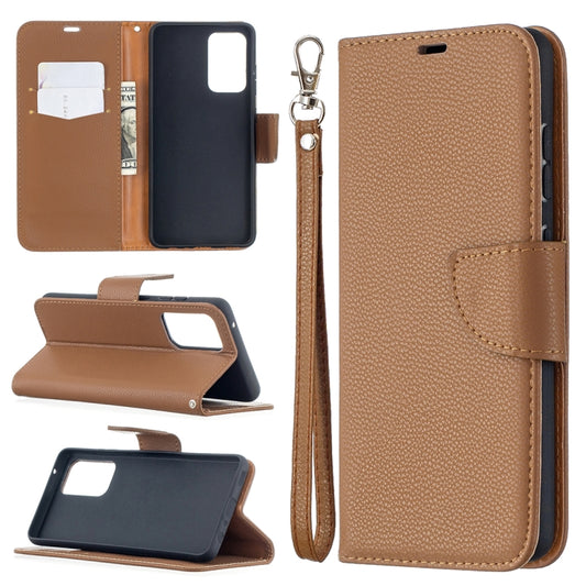 For Samsung Galaxy A52 5G / 4G Litchi Texture Pure Color Horizontal Flip PU Leather Case with Holder & Card Slots & Wallet & Lanyard(Brown) by buy2fix