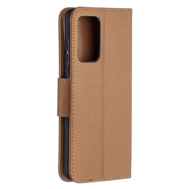 For Samsung Galaxy A52 5G / 4G Litchi Texture Pure Color Horizontal Flip PU Leather Case with Holder & Card Slots & Wallet & Lanyard(Brown) by buy2fix