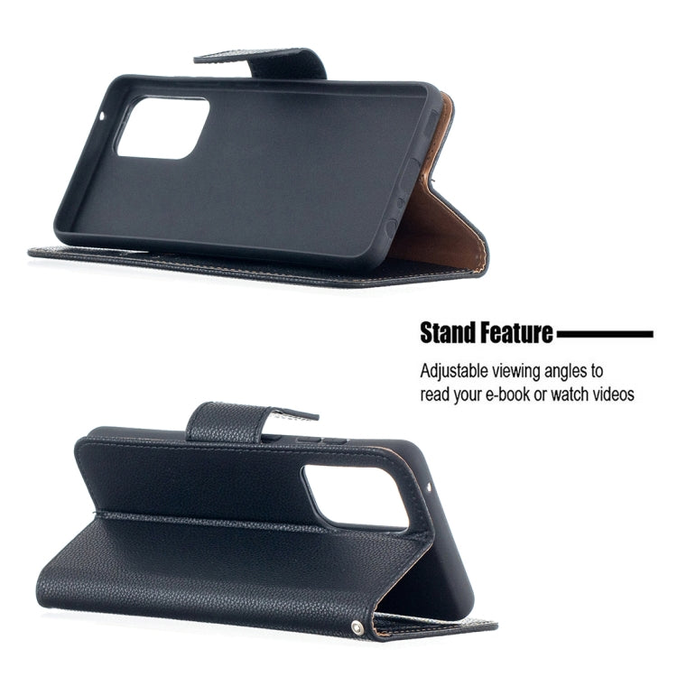 For Samsung Galaxy A52 5G / 4G Litchi Texture Pure Color Horizontal Flip PU Leather Case with Holder & Card Slots & Wallet & Lanyard(Black) by buy2fix