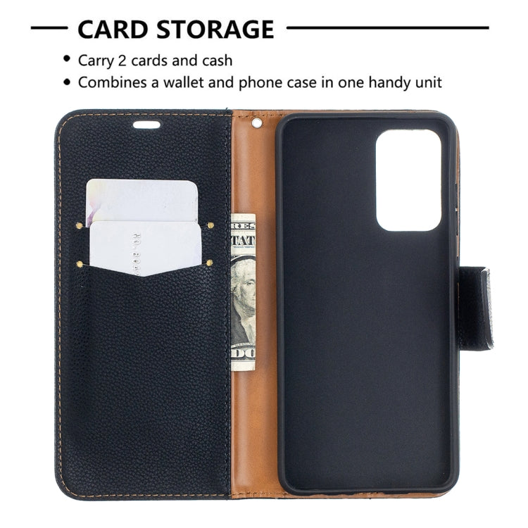 For Samsung Galaxy A52 5G / 4G Litchi Texture Pure Color Horizontal Flip PU Leather Case with Holder & Card Slots & Wallet & Lanyard(Black) by buy2fix