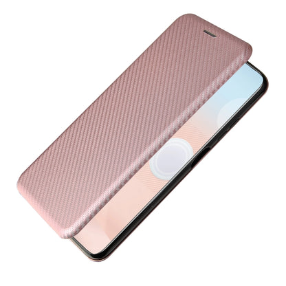 For HTC Desire 21 Pro Carbon Fiber Texture Horizontal Flip TPU + PC + PU Leather Case with Card Slot(Pink) - More Brand by buy2fix | Online Shopping UK | buy2fix