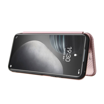 For vivo Y51 2020 Carbon Fiber Texture Horizontal Flip TPU + PC + PU Leather Case with Card Slot(Pink) - vivo Cases by buy2fix | Online Shopping UK | buy2fix