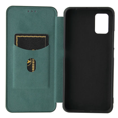 For UMIDIGI A7S Carbon Fiber Texture Horizontal Flip TPU + PC + PU Leather Case with Card Slot(Green) - More Brand by buy2fix | Online Shopping UK | buy2fix