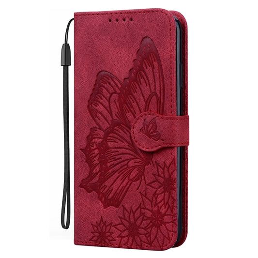 For Huawei P Smart 2021 Retro Skin Feel Butterflies Embossing Horizontal Flip Leather Case with Holder & Card Slots & Wallet(Red) - Huawei Cases by buy2fix | Online Shopping UK | buy2fix