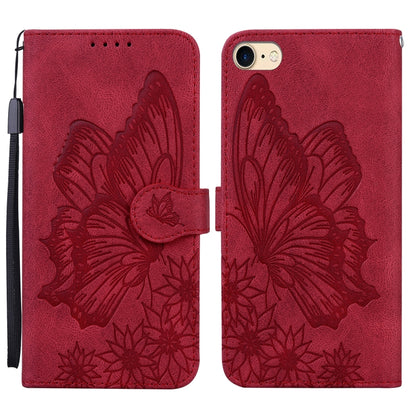 Retro Skin Feel Butterflies Embossing Horizontal Flip Leather Case with Holder & Card Slots & Wallet For iPhone 6 / 6s(Red) - More iPhone Cases by buy2fix | Online Shopping UK | buy2fix
