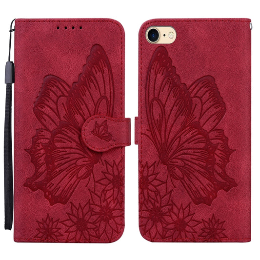 Retro Skin Feel Butterflies Embossing Horizontal Flip Leather Case with Holder & Card Slots & Wallet For iPhone 6 / 6s(Red) - More iPhone Cases by buy2fix | Online Shopping UK | buy2fix
