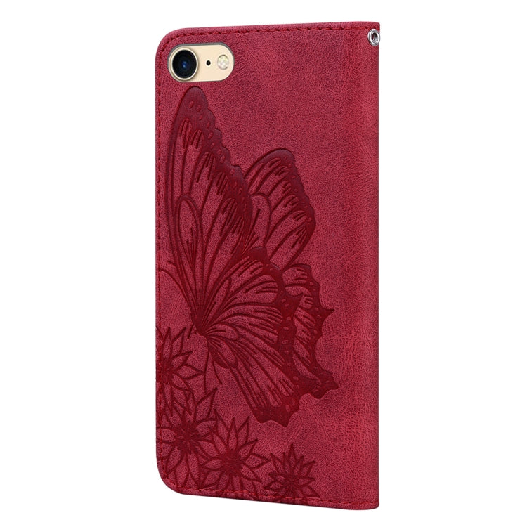 Retro Skin Feel Butterflies Embossing Horizontal Flip Leather Case with Holder & Card Slots & Wallet For iPhone 6 / 6s(Red) - More iPhone Cases by buy2fix | Online Shopping UK | buy2fix