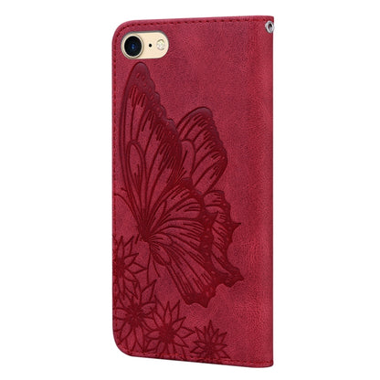 Retro Skin Feel Butterflies Embossing Horizontal Flip Leather Case with Holder & Card Slots & Wallet For iPhone 6 / 6s(Red) - More iPhone Cases by buy2fix | Online Shopping UK | buy2fix
