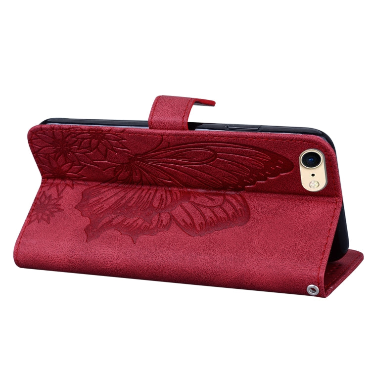 Retro Skin Feel Butterflies Embossing Horizontal Flip Leather Case with Holder & Card Slots & Wallet For iPhone 6 / 6s(Red) - More iPhone Cases by buy2fix | Online Shopping UK | buy2fix