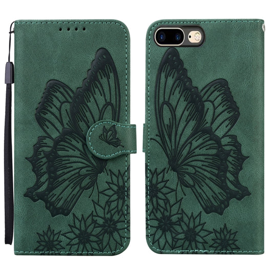 Retro Skin Feel Butterflies Embossing Horizontal Flip Leather Case with Holder & Card Slots & Wallet For iPhone 6 Plus / 6s Plus(Green) - More iPhone Cases by buy2fix | Online Shopping UK | buy2fix