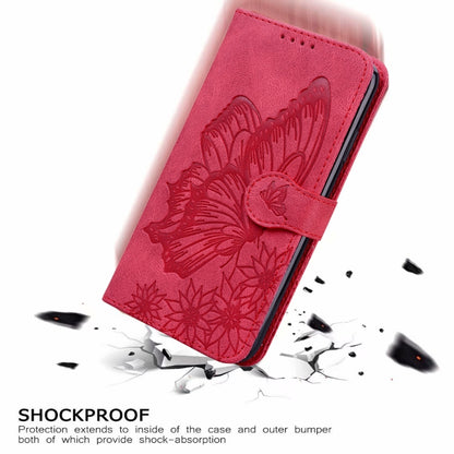 For iPhone 12 / 12 Pro Retro Skin Feel Butterflies Embossing Horizontal Flip Leather Case with Holder & Card Slots & Wallet(Red) - iPhone 12 / 12 Pro Cases by buy2fix | Online Shopping UK | buy2fix