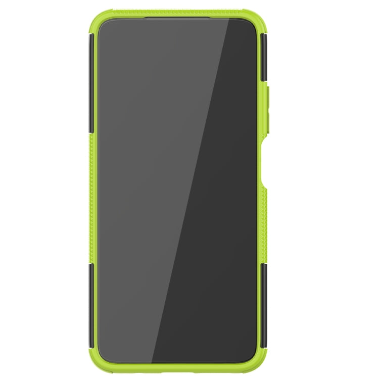 For Xiaomi Poco M3 /Redmi Note 9 4G Tire Texture Shockproof TPU+PC Protective Case with Holder(Green) - Xiaomi Cases by buy2fix | Online Shopping UK | buy2fix