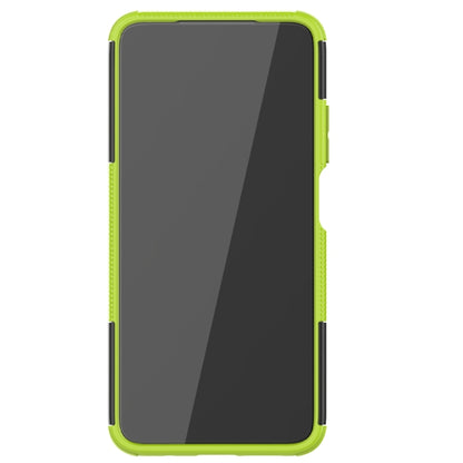 For Xiaomi Poco M3 /Redmi Note 9 4G Tire Texture Shockproof TPU+PC Protective Case with Holder(Green) - Xiaomi Cases by buy2fix | Online Shopping UK | buy2fix