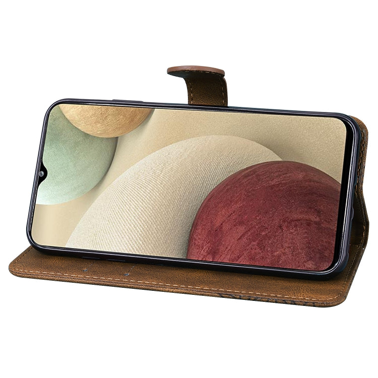 For Samsung Galaxy A12 5G Retro Skin Feel Butterflies Embossing Horizontal Flip Leather Case with Holder & Card Slots & Wallet(Brown) by buy2fix