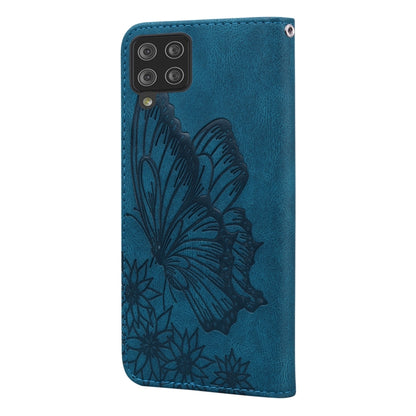 For Samsung Galaxy A12 5G Retro Skin Feel Butterflies Embossing Horizontal Flip Leather Case with Holder & Card Slots & Wallet(Blue) by buy2fix