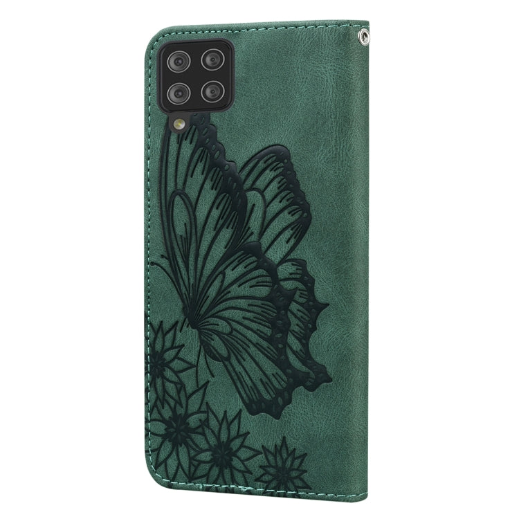 For Samsung Galaxy A12 5G Retro Skin Feel Butterflies Embossing Horizontal Flip Leather Case with Holder & Card Slots & Wallet(Green) by buy2fix
