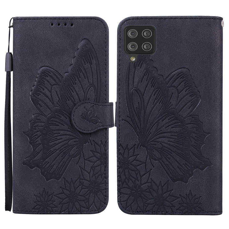 For Samsung Galaxy A12 5G Retro Skin Feel Butterflies Embossing Horizontal Flip Leather Case with Holder & Card Slots & Wallet(Black) by buy2fix