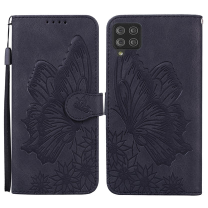 For Samsung Galaxy A12 5G Retro Skin Feel Butterflies Embossing Horizontal Flip Leather Case with Holder & Card Slots & Wallet(Black) by buy2fix