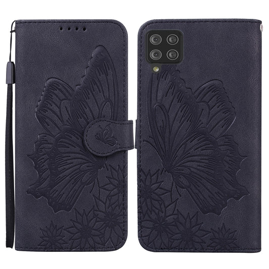 For Samsung Galaxy A12 5G Retro Skin Feel Butterflies Embossing Horizontal Flip Leather Case with Holder & Card Slots & Wallet(Black) by buy2fix