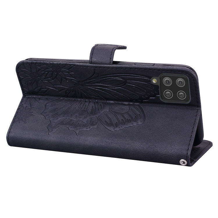 For Samsung Galaxy A12 5G Retro Skin Feel Butterflies Embossing Horizontal Flip Leather Case with Holder & Card Slots & Wallet(Black) by buy2fix