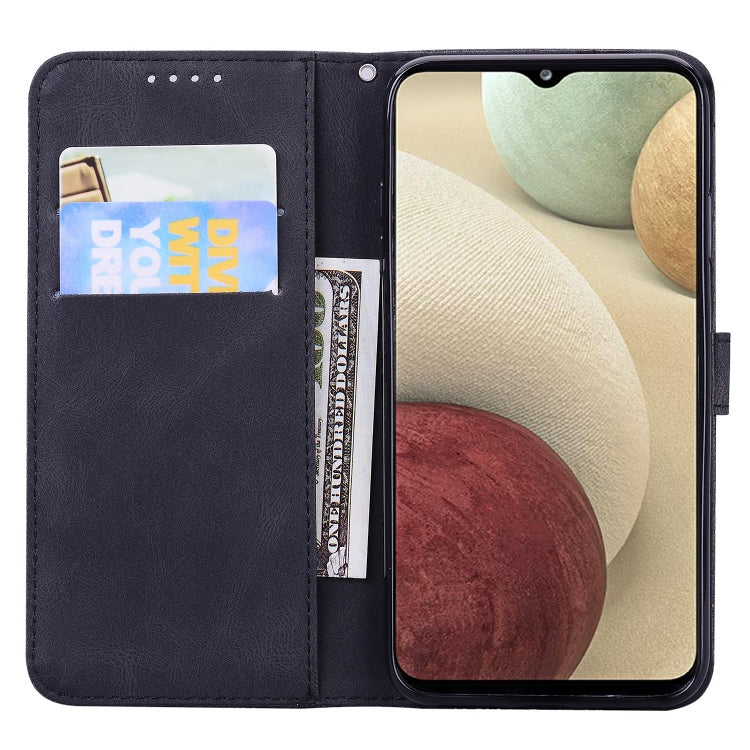 For Samsung Galaxy A12 5G Retro Skin Feel Butterflies Embossing Horizontal Flip Leather Case with Holder & Card Slots & Wallet(Black) by buy2fix