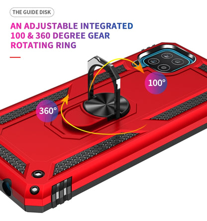 For Samsung Galaxy A12 5G Shockproof TPU + PC Protective Case with 360 Degree Rotating Holder(Red) by buy2fix