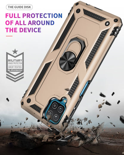 For Samsung Galaxy A12 5G Shockproof TPU + PC Protective Case with 360 Degree Rotating Holder(Gold) by buy2fix