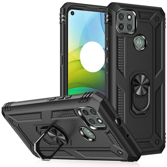 For Motorola Moto G9 Power Shockproof TPU + PC Protective Case with 360 Degree Rotating Holder(Black) - Motorola Cases by buy2fix | Online Shopping UK | buy2fix