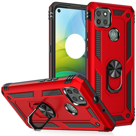 For Motorola Moto G9 Power Shockproof TPU + PC Protective Case with 360 Degree Rotating Holder(Red) - Motorola Cases by buy2fix | Online Shopping UK | buy2fix