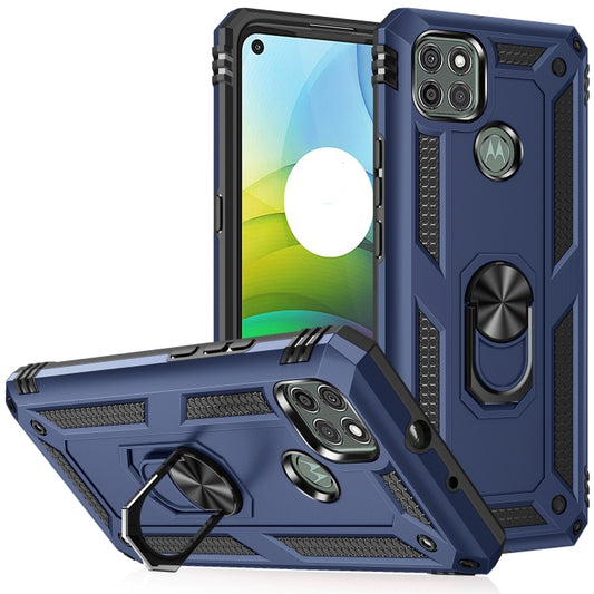 For Motorola Moto G9 Power Shockproof TPU + PC Protective Case with 360 Degree Rotating Holder(Blue) - Motorola Cases by buy2fix | Online Shopping UK | buy2fix