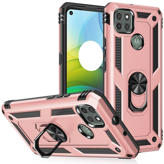 For Motorola Moto G9 Power Shockproof TPU + PC Protective Case with 360 Degree Rotating Holder(Rose Gold) - Motorola Cases by buy2fix | Online Shopping UK | buy2fix