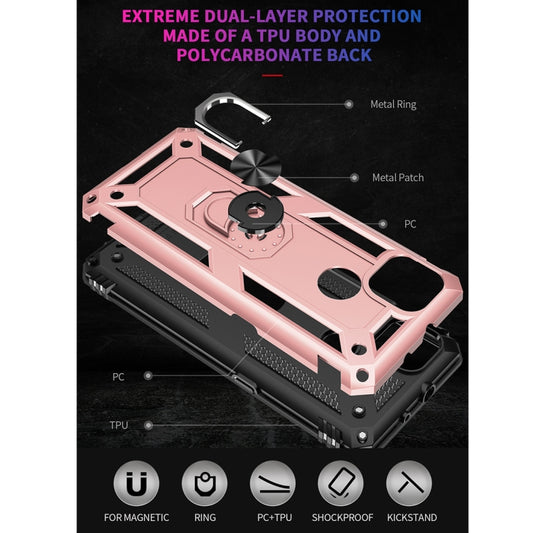 For Motorola Moto G9 Power Shockproof TPU + PC Protective Case with 360 Degree Rotating Holder(Rose Gold) - Motorola Cases by buy2fix | Online Shopping UK | buy2fix