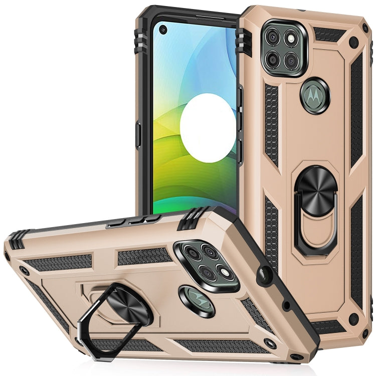 For Motorola Moto G9 Power Shockproof TPU + PC Protective Case with 360 Degree Rotating Holder(Gold) - Motorola Cases by buy2fix | Online Shopping UK | buy2fix