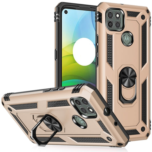 For Motorola Moto G9 Power Shockproof TPU + PC Protective Case with 360 Degree Rotating Holder(Gold) - Motorola Cases by buy2fix | Online Shopping UK | buy2fix